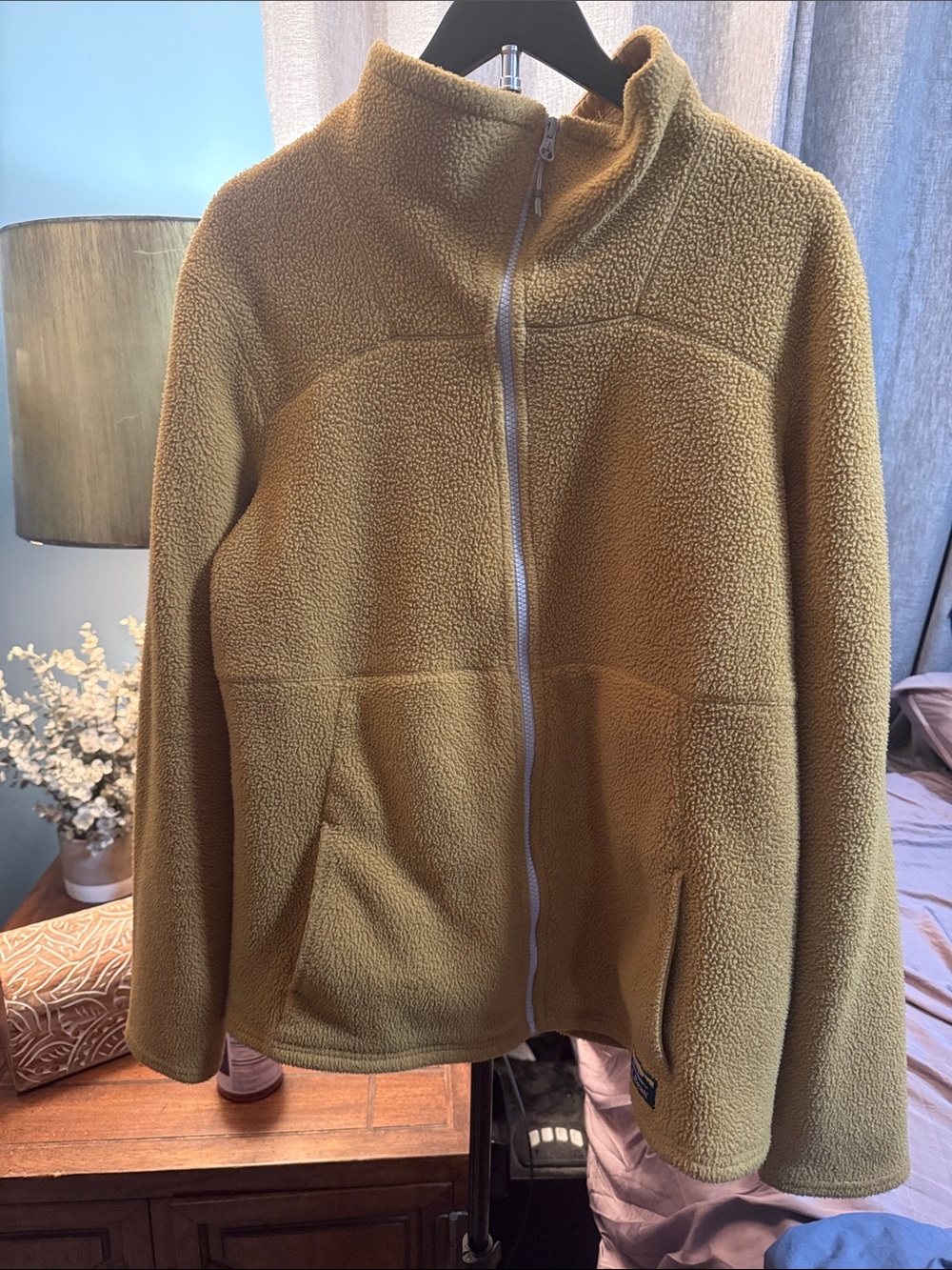 L.L. Bean Women's Full-Zip Teddy Jacket in Mustard